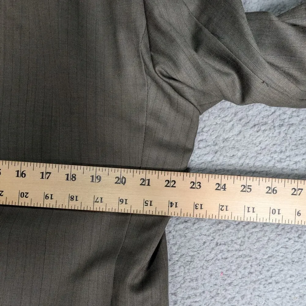 Pronto Uomo Blazer Mens 50 Tall Brown Gray Pinstripe 100% Wool Sport Coat Jacket